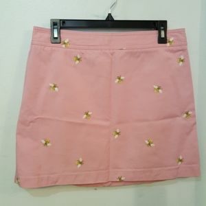 JCREW pink embroidered BEES SKIRT Size 10 EUC